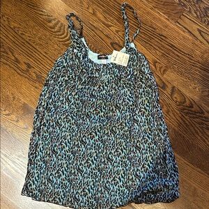 Cosabella Blue and Black Leopard Camisole NWT